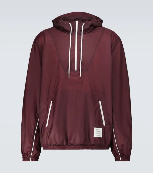 Flyweight half-zipped anorak jacket