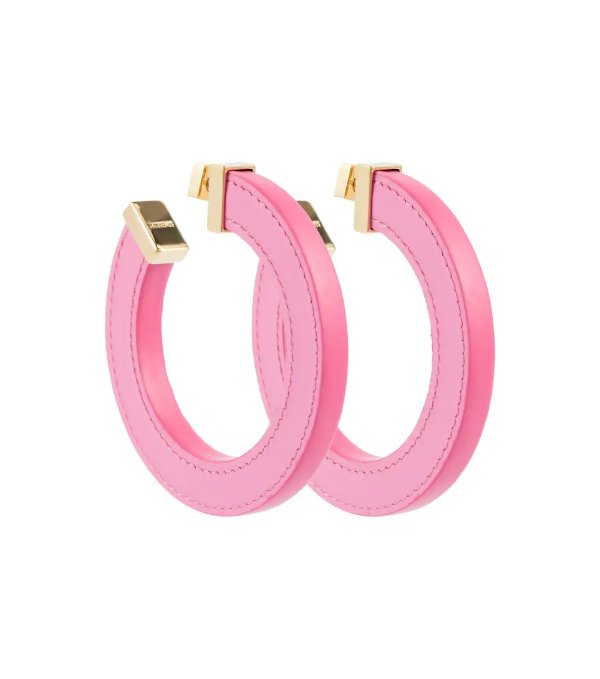 粉色圆环耳环