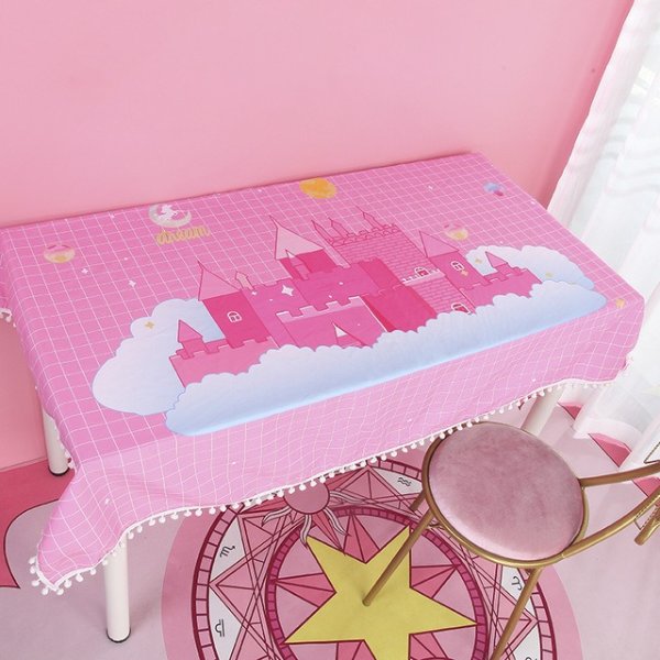 粉色城堡桌布 100*70cm