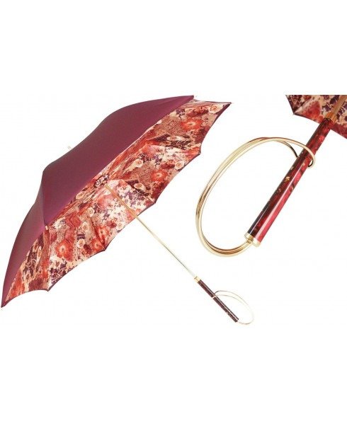 双层布 红色印花雨伞