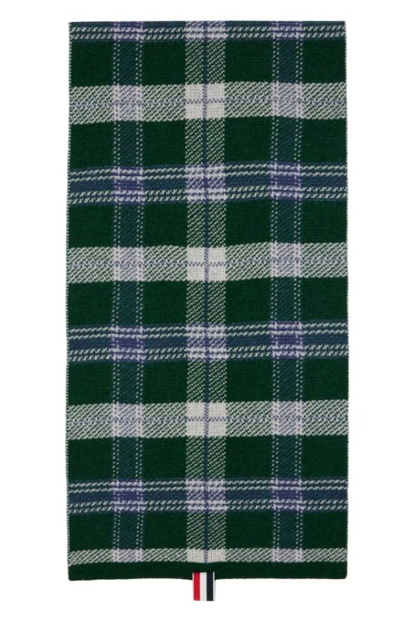 绿色 Tartan Jacquard 围巾