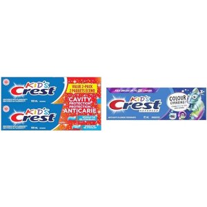 Crest 儿童牙膏防蛀牙100ml x2件+变色牙膏 温和护牙不含糖