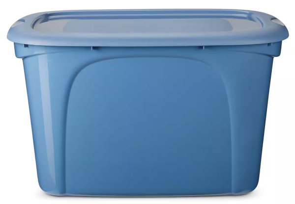 type A 可堆叠塑料箱, 63-L, Blue