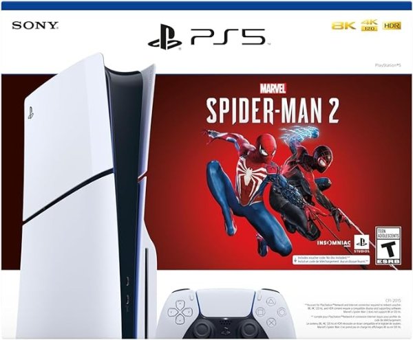 PlayStation 5（Slim新款）实体版 - Marvel’s Spider-Man 2捆绑包