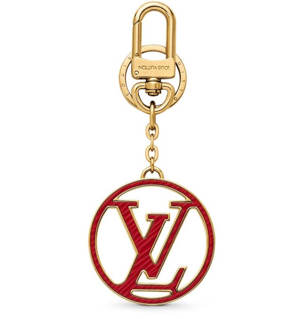 Epi LV Circle 皮革包袋吊饰和钥匙圈