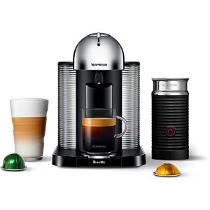史低价：Nespresso × Breville 联名款 Vertuo 胶囊咖啡机带奶泡机 银色