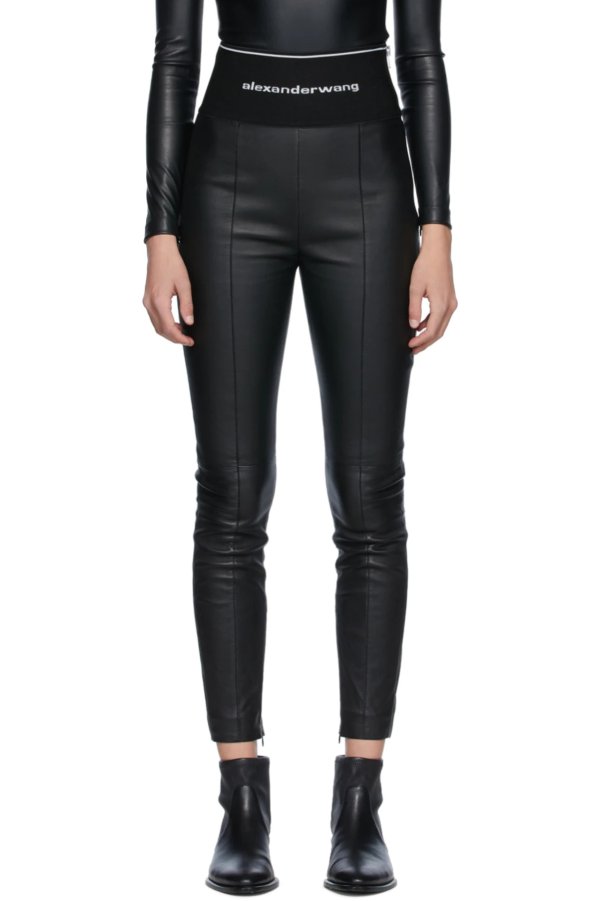 Alexander Wang: Black Leather Leggings