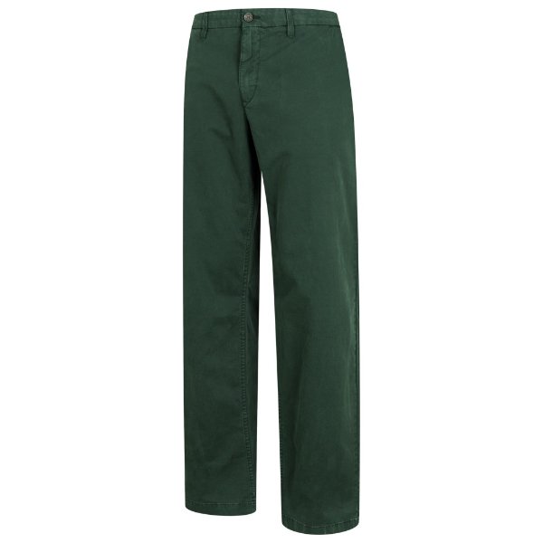 男式森林绿色直筒裤 