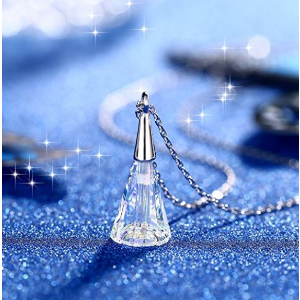 ZHULERY“水晶花瓶”施华洛世奇水晶吊坠925纯银项链
