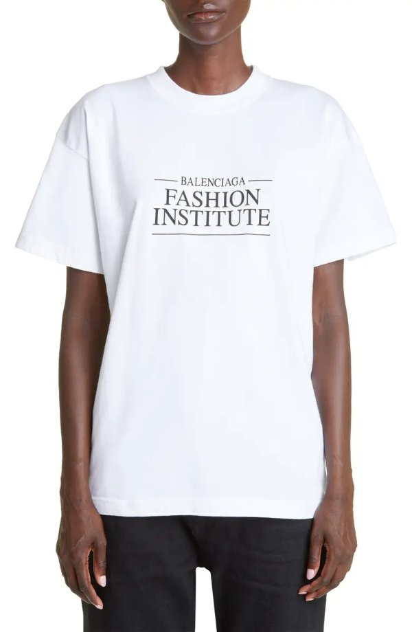 Fashion Institute 棉质图案 T 恤