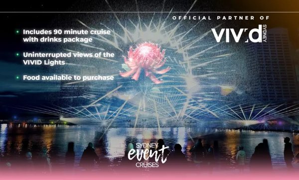 2.5 hour Holographic Show Walking Tour and Vivid Sydney Cruise with Unlimited Drinks