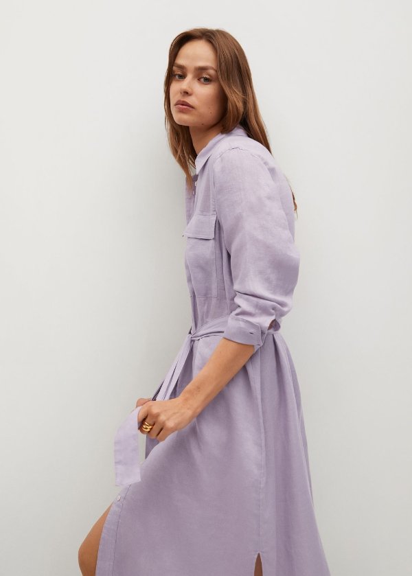 香芋紫衬衣裙 