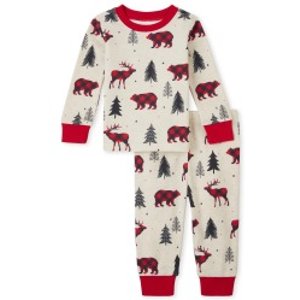 The Children's Place男女通用婴儿和幼儿配套家庭冬季小熊舒适棉质睡衣