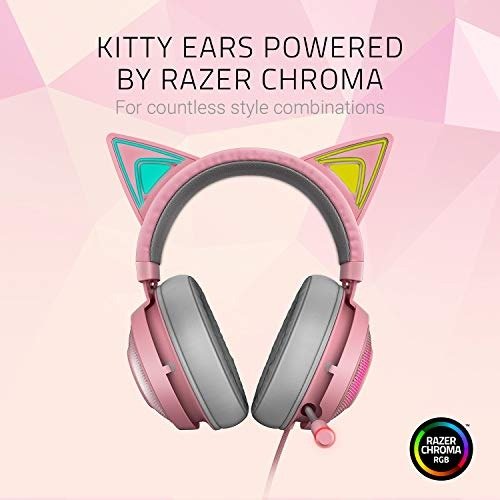北海巨妖猫耳粉色电竞游戏耳机