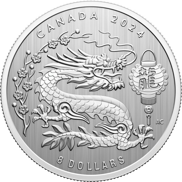 $8纯银币 - 农历龙年 (2024)
