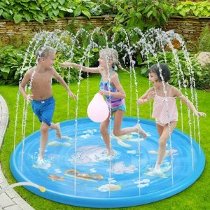 夏季儿童游乐充气喷水池 仅需连接水管即可 送软管