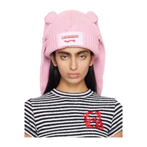 粉色兔兔帽