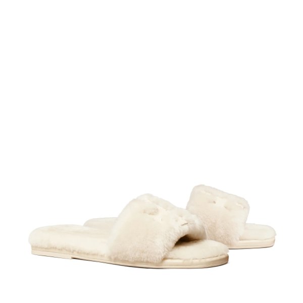 Double T Genuine Shearling Sport Slide Sandal Double T Genuine 毛毛拖鞋 318