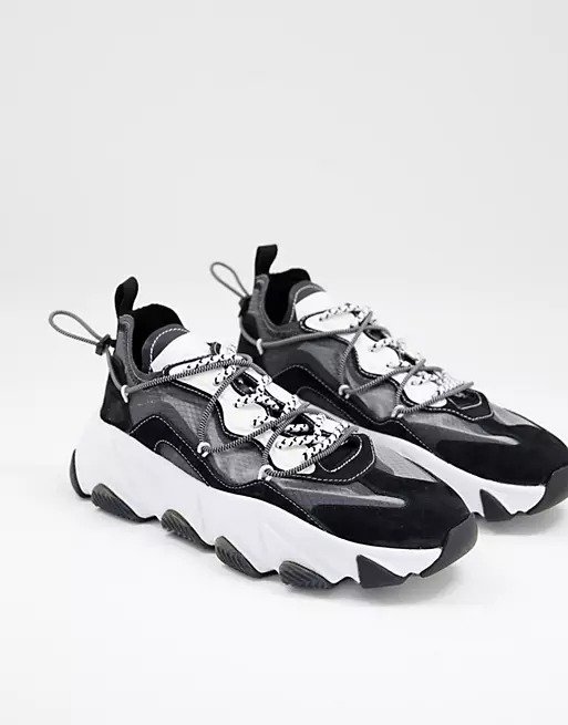 Extra chunky panelled sneakers in black