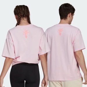 倒数一天：甜透了！adidas V-Day系列 柔粉T恤衫$28.8(org $60)
