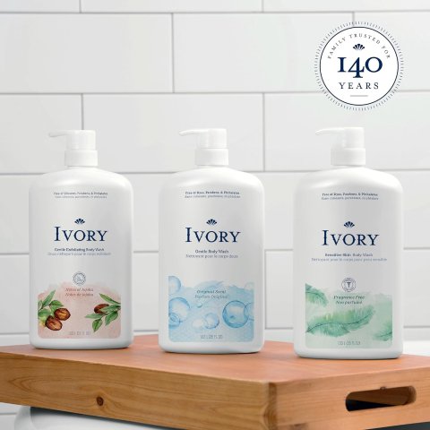 换新包装！一大瓶$7.97降价！Ivory 多款温和沐浴露1035mL超大容量 不含硅无刺激