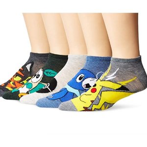 Pokémon 宠物小精灵 男士短袜 5双装