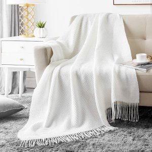 Hansleep 华夫格毛毯 针织毛毯超柔软 50x60 英寸
