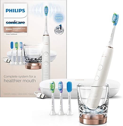 Sonicare DiamondClean Smart 9500 Rechargeable Electric Toothbrush, Rose Gold HX9924/61