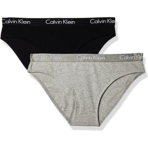 Calvin Klein 女士内裤2条装 黑&灰色 $8/条