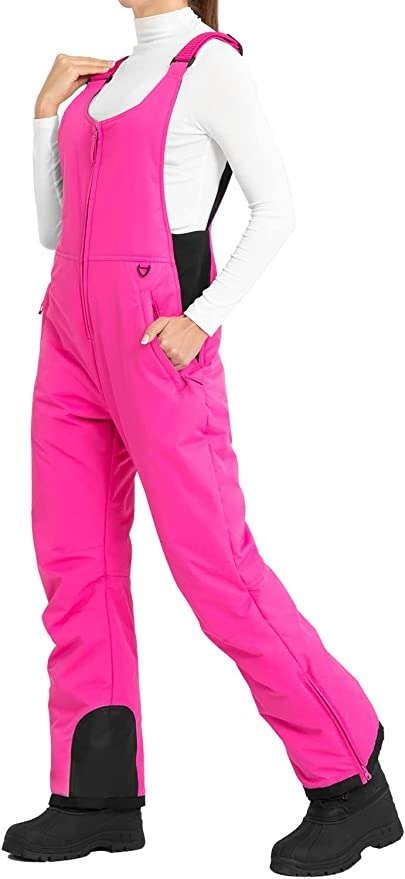 女士背带滑雪裤 粉色