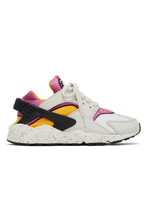 Off-White & Pink Air Huarache Sneakers