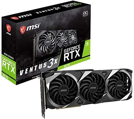 Gaming GeForce RTX 3070 8GB GDRR6 256-Bit HDMI/DP TORX Fan 3.0 Ampere Architecture OC Graphics Card (RTX 3070 Ventus 3X OC)