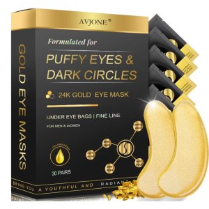 $11.98(org$29.97)AVJONE 24K黄金眼膜30对 Amazon眼部护Top 消浮肿去眼纹