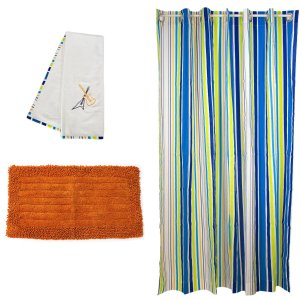 Pam Grace Creations 浴室专用套装，地巾＋浴巾＋浴帘