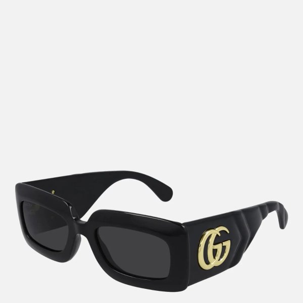 Women's Rectangle Frame Sunglasses - Black/Grey
