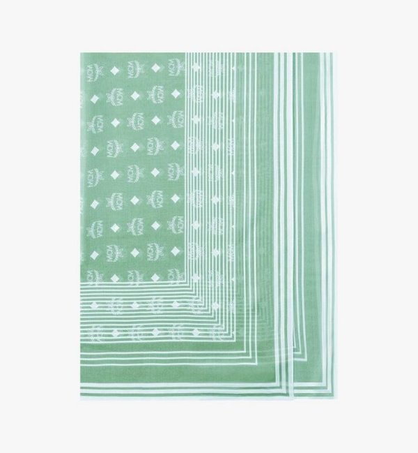 草绿色logo丝绸围巾