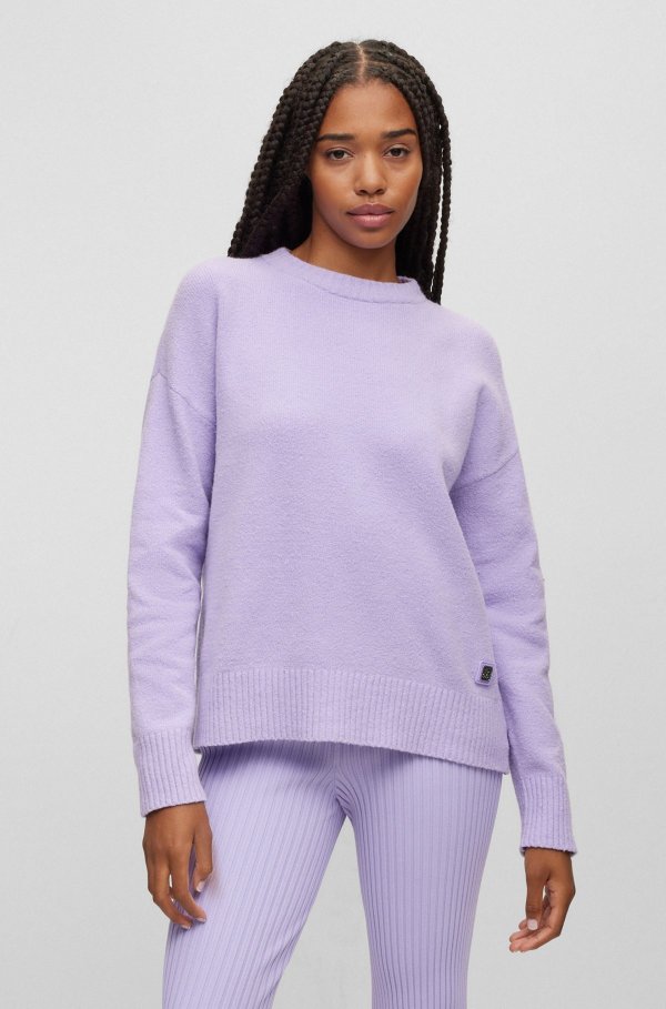 香芋紫棉质针织衫
