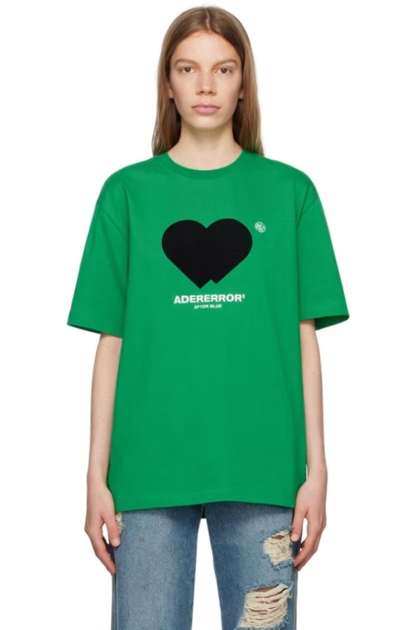 绿色爱心T 恤