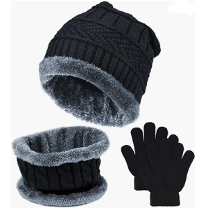 闪购：EAONE 儿童保暖3件套 帽子&围脖&手套 羊毛衬里暖定你