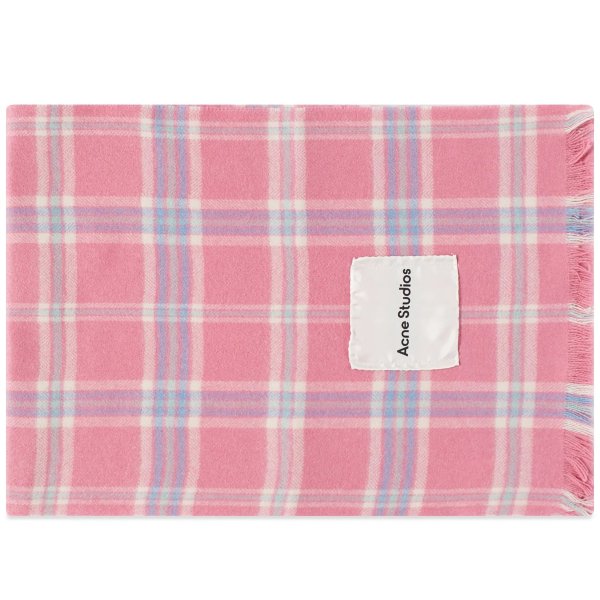 粉色格子围巾