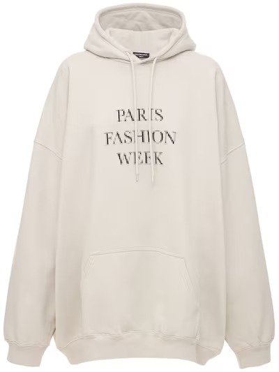 “PARIS FASHION WEEK”棉质连帽卫衣