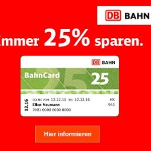 Bahncard 25三个月卡Probe BahnCard 25 指导价19.9欧，现在只要17.9欧