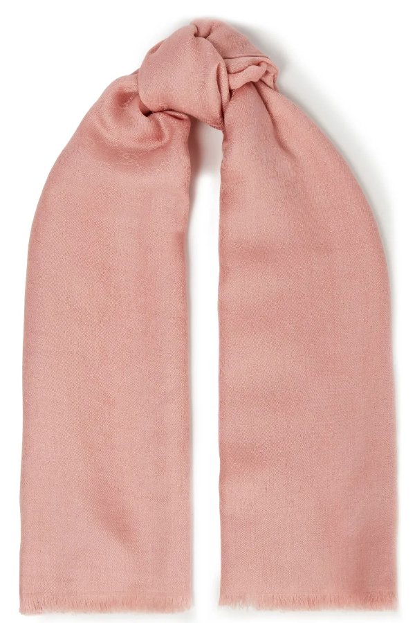 粉色羊毛围巾