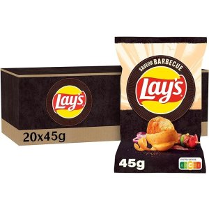 Lay's满€50立减€10=变相8折，平均€0.71/包！烧烤味薯片 45g*20包