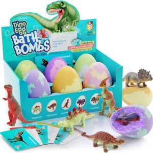 Dan&Darci 儿童浴球6个 复活蛋造型 内含恐龙模型惊喜玩具