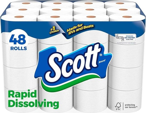 Scott 快速溶解卫生纸，48 双卷