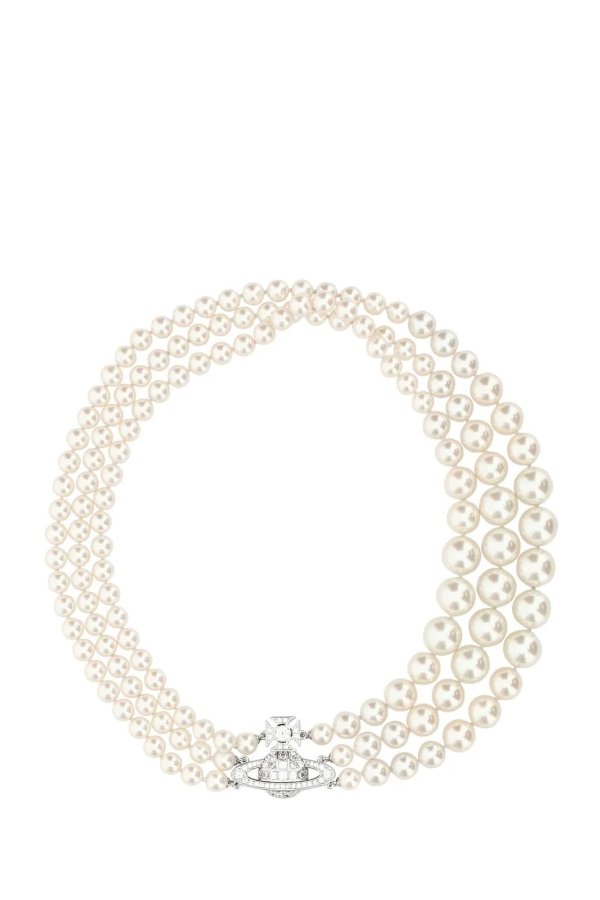 Orb-Detailed 三层珍珠项链