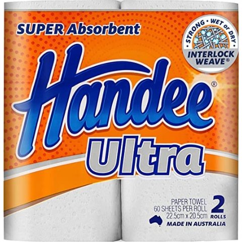 Handee Ultra 厨房卫生纸，白色，160 片（12 包）