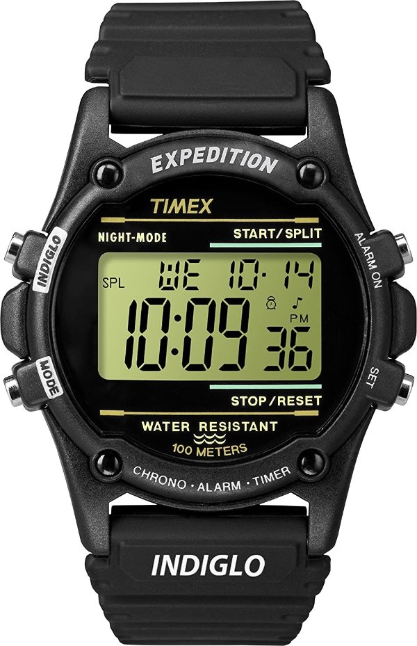 Expedition 男士黑色树脂运动手表