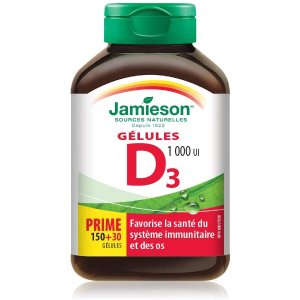 史低价：Jamieson 维生素D3补充 180粒装软胶囊 促进钙吸收